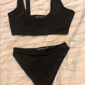 Black high-waisted bikini